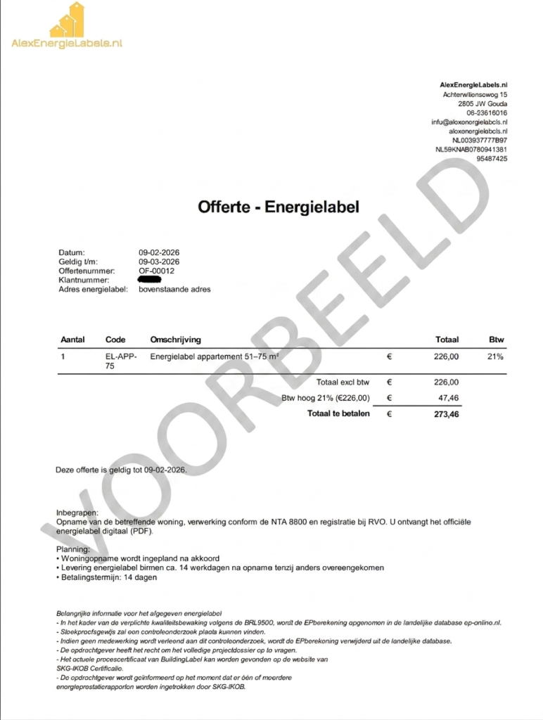 Voorbeeld offerte